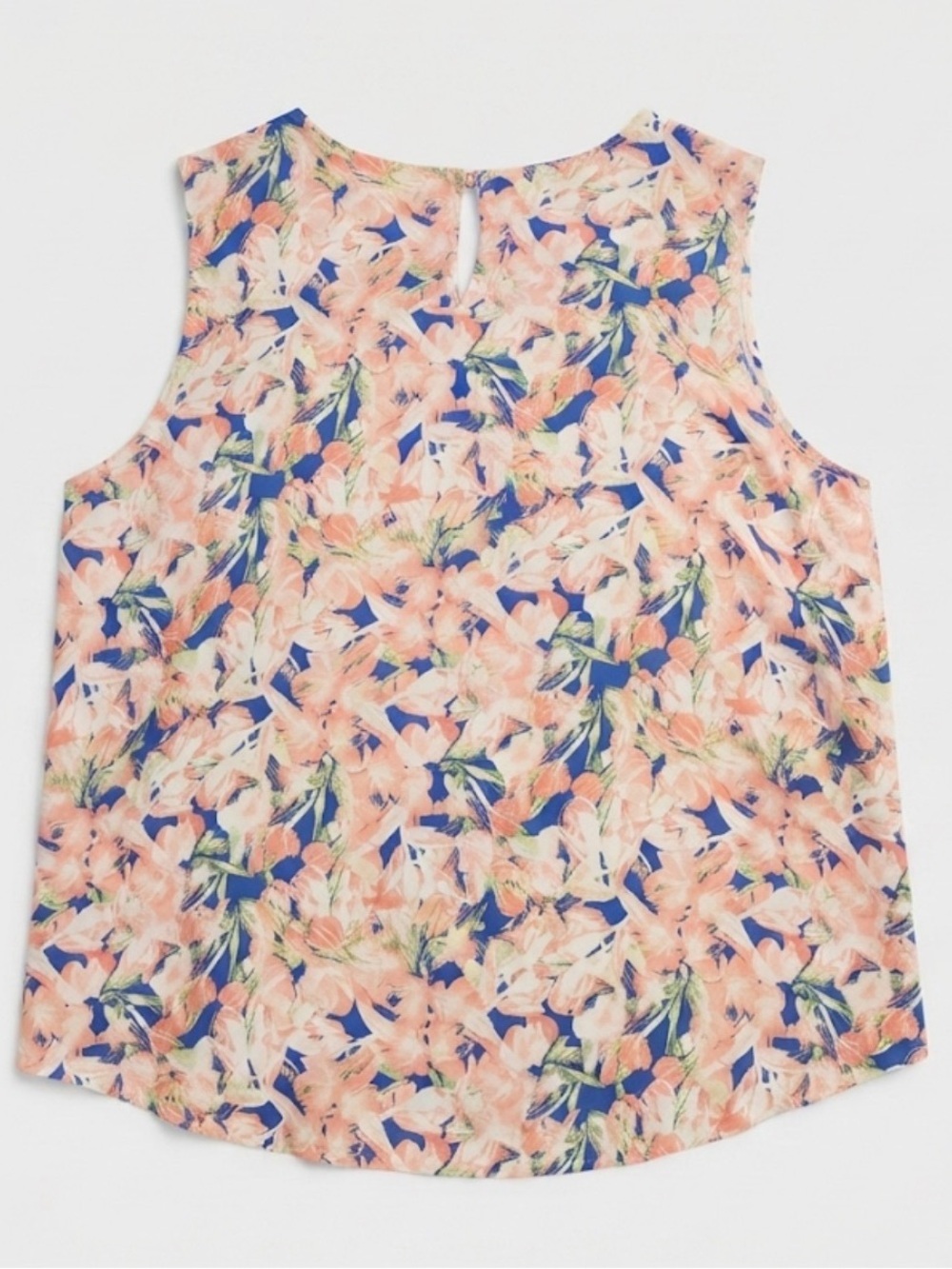Dalia Peach and Blue Floral Sleeveless Top